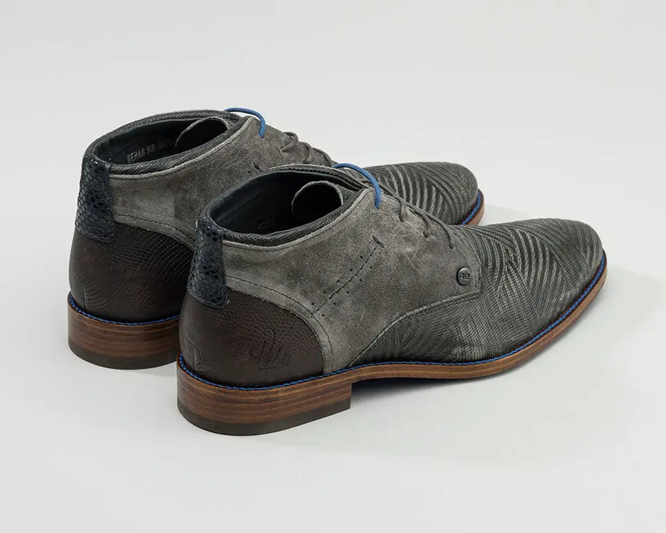 Salvador Zig Zag | Grijze veterschoenen REHAB Footwear