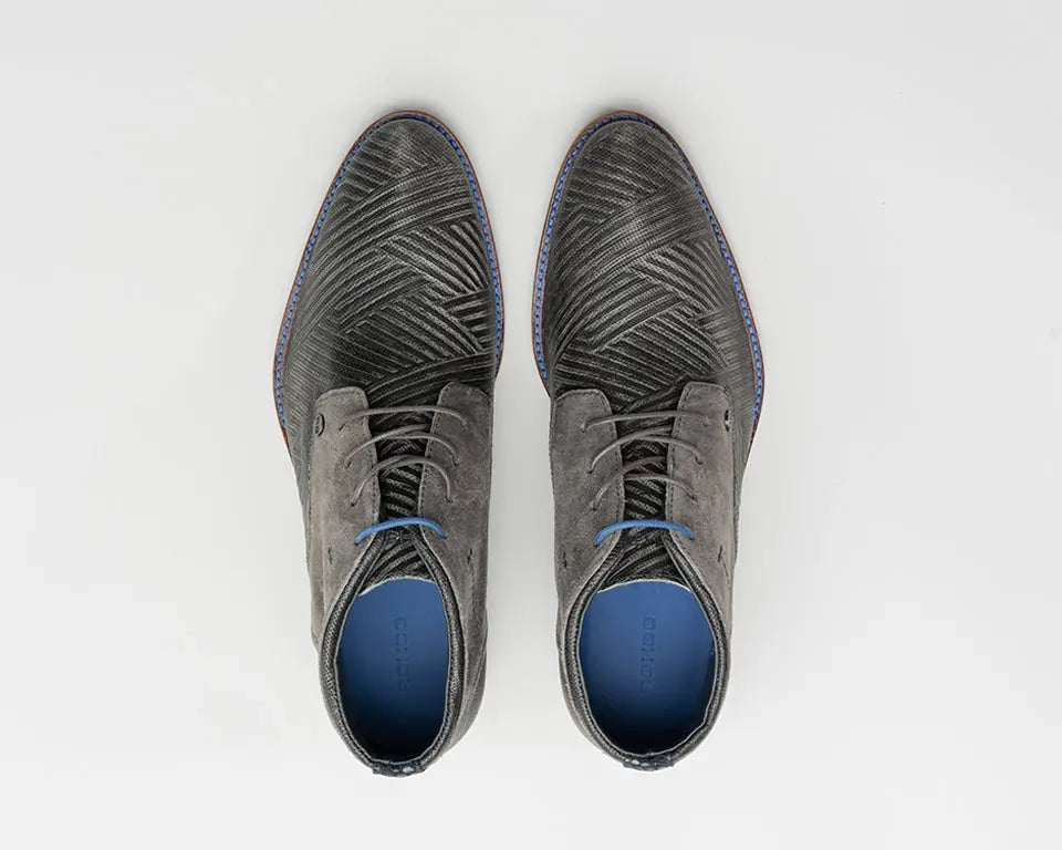 Salvador Zig Zag | Grijze veterschoenen REHAB Footwear