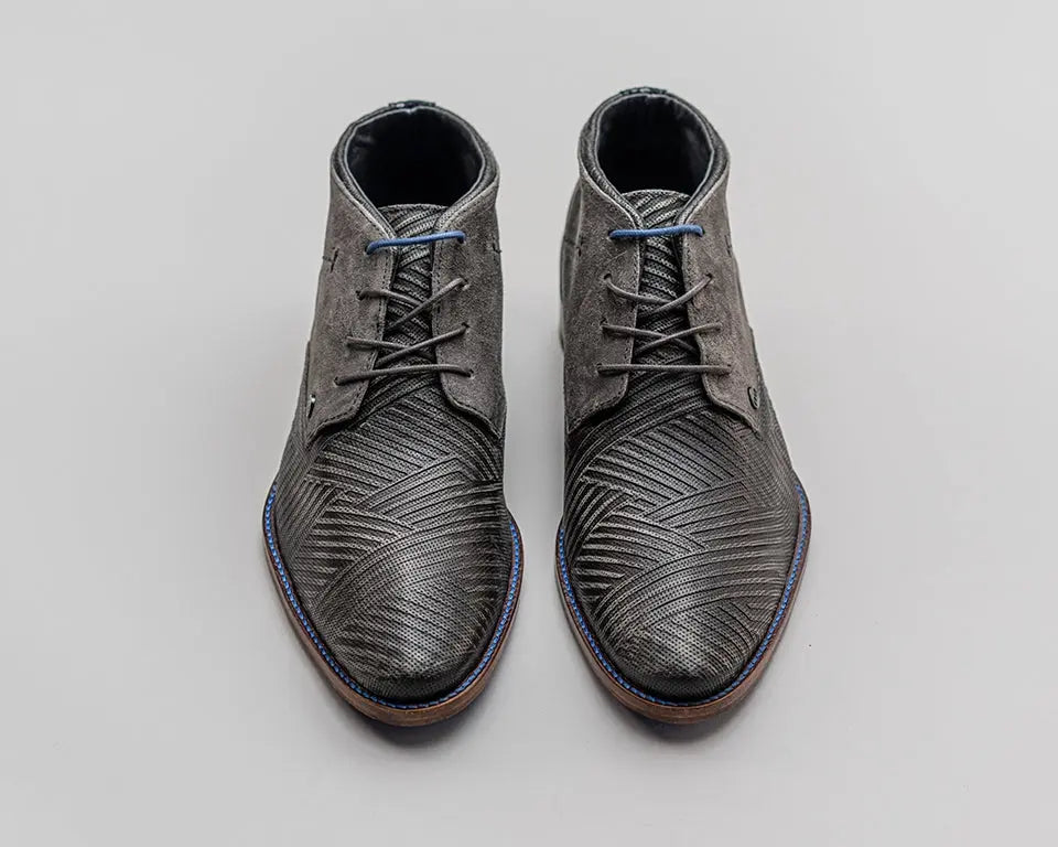 Salvador Zig Zag | Grijze veterschoenen REHAB Footwear