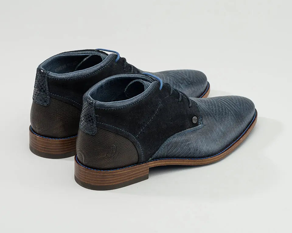 Salvador Zig Zag | Donkerblauwe veterschoenen REHAB Footwear