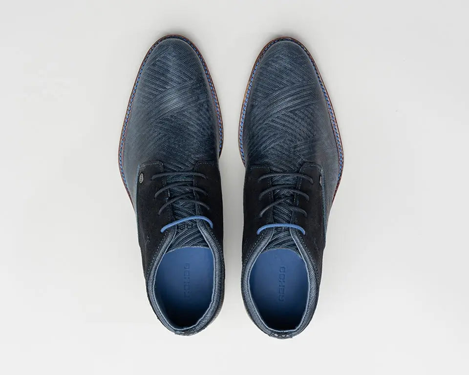 Salvador Zig Zag | Donkerblauwe veterschoenen REHAB Footwear
