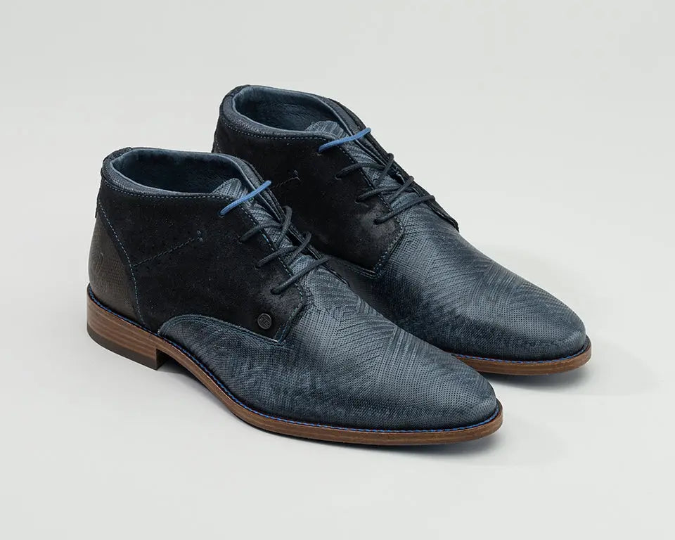 Salvador Zig Zag | Donkerblauwe veterschoenen REHAB Footwear