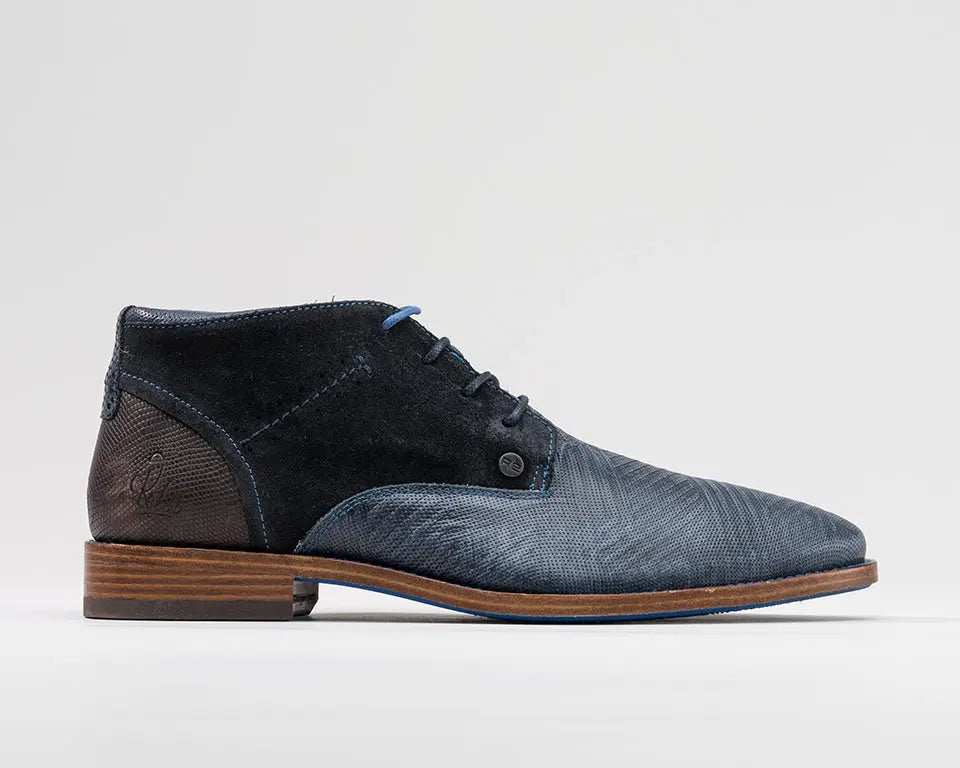 Salvador Zig Zag | Donkerblauwe veterschoenen REHAB Footwear