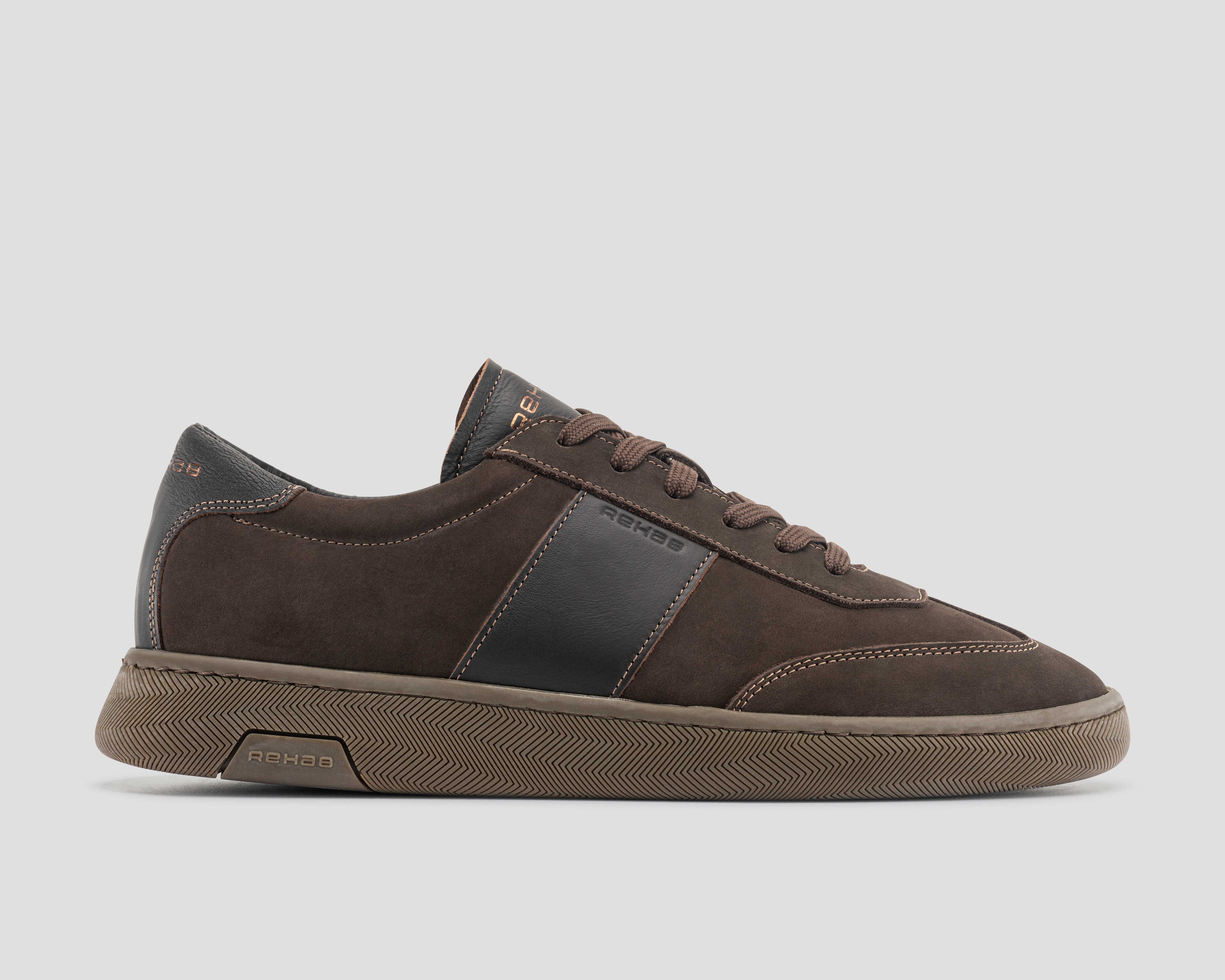 Zack Nub Lthr | Donkerbruine sneaker REHAB Footwear