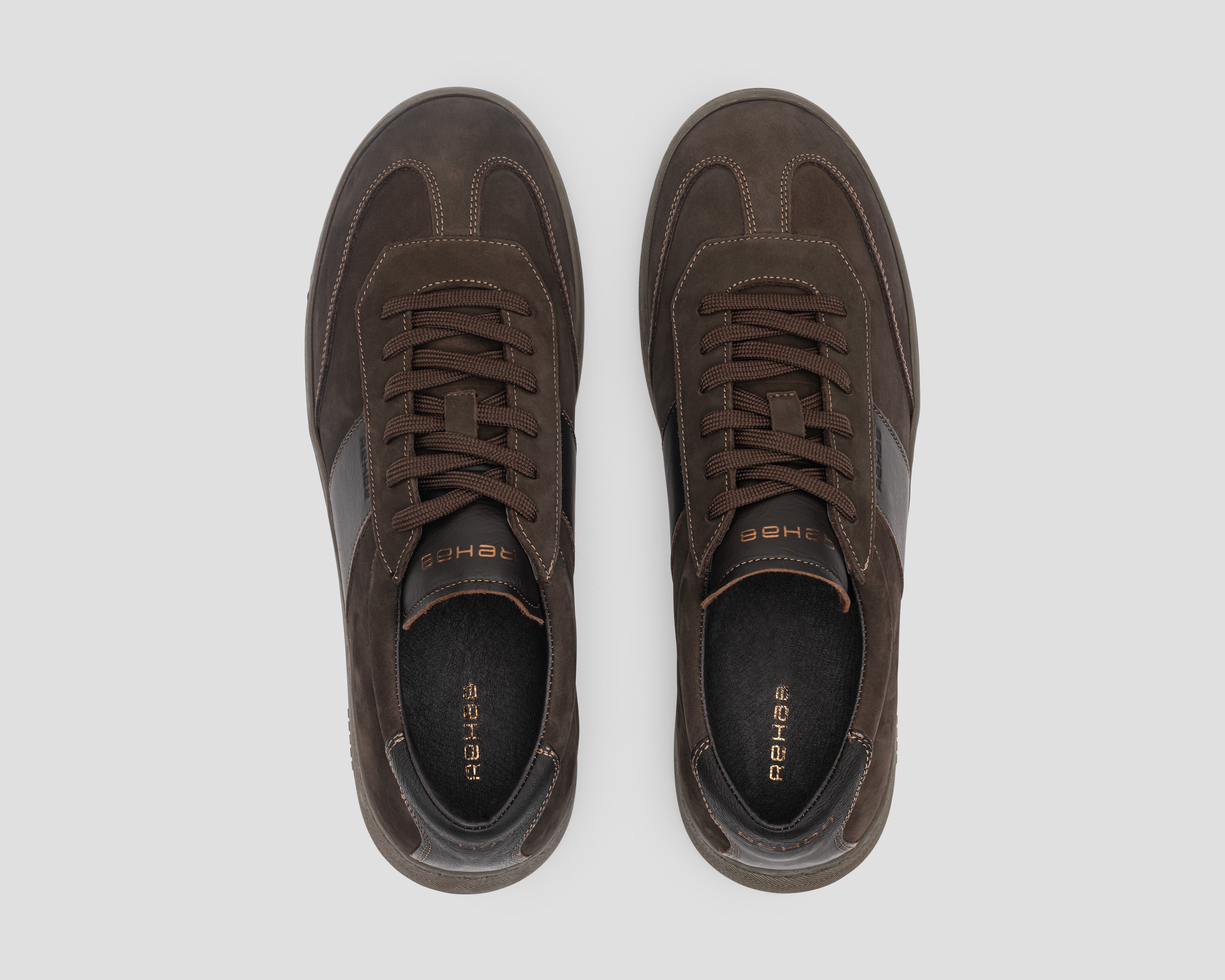 Zack Nub Lthr | Donkerbruine sneaker REHAB Footwear