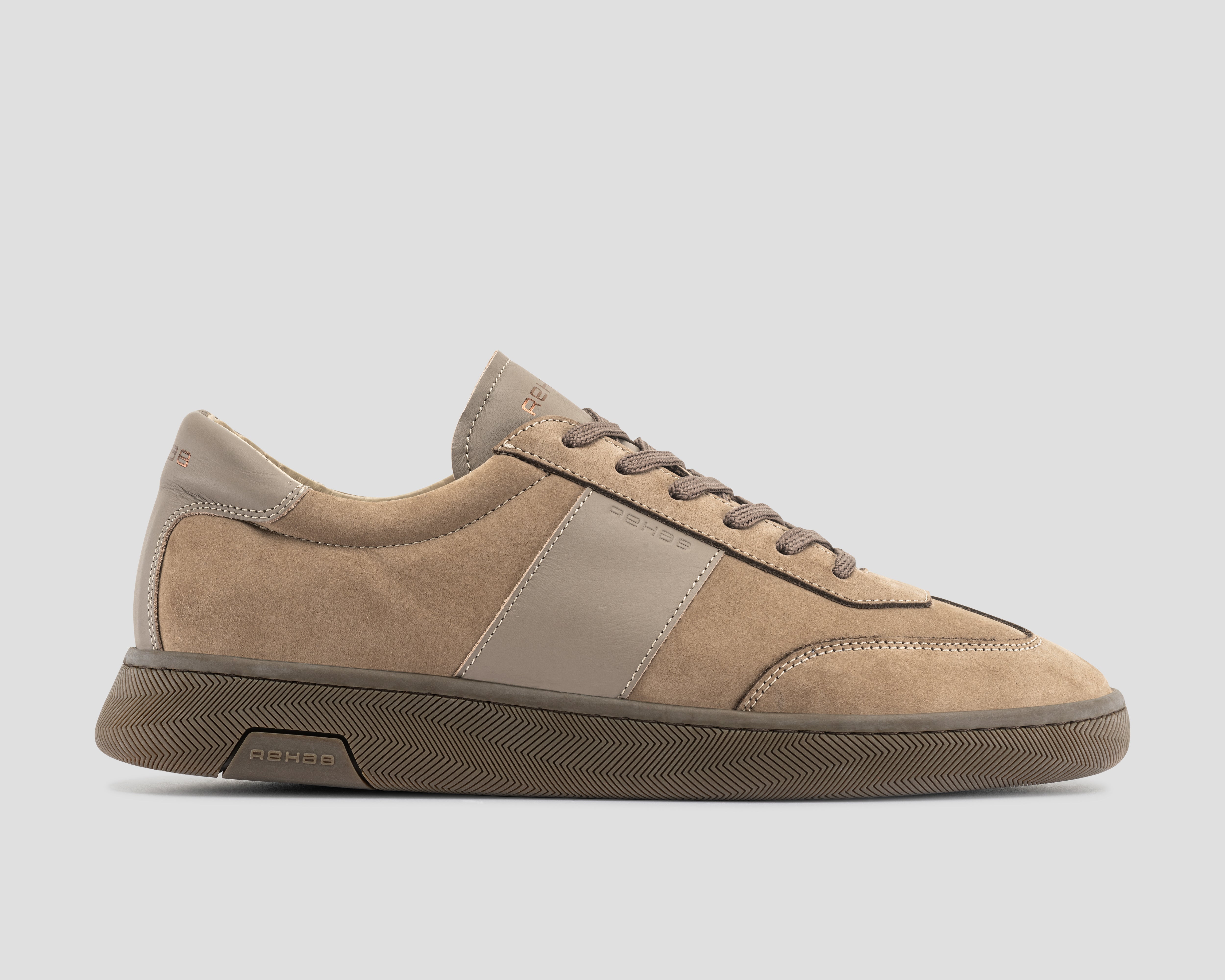 Zack Nub Lthr | Zandkleurige sneaker REHAB Footwear