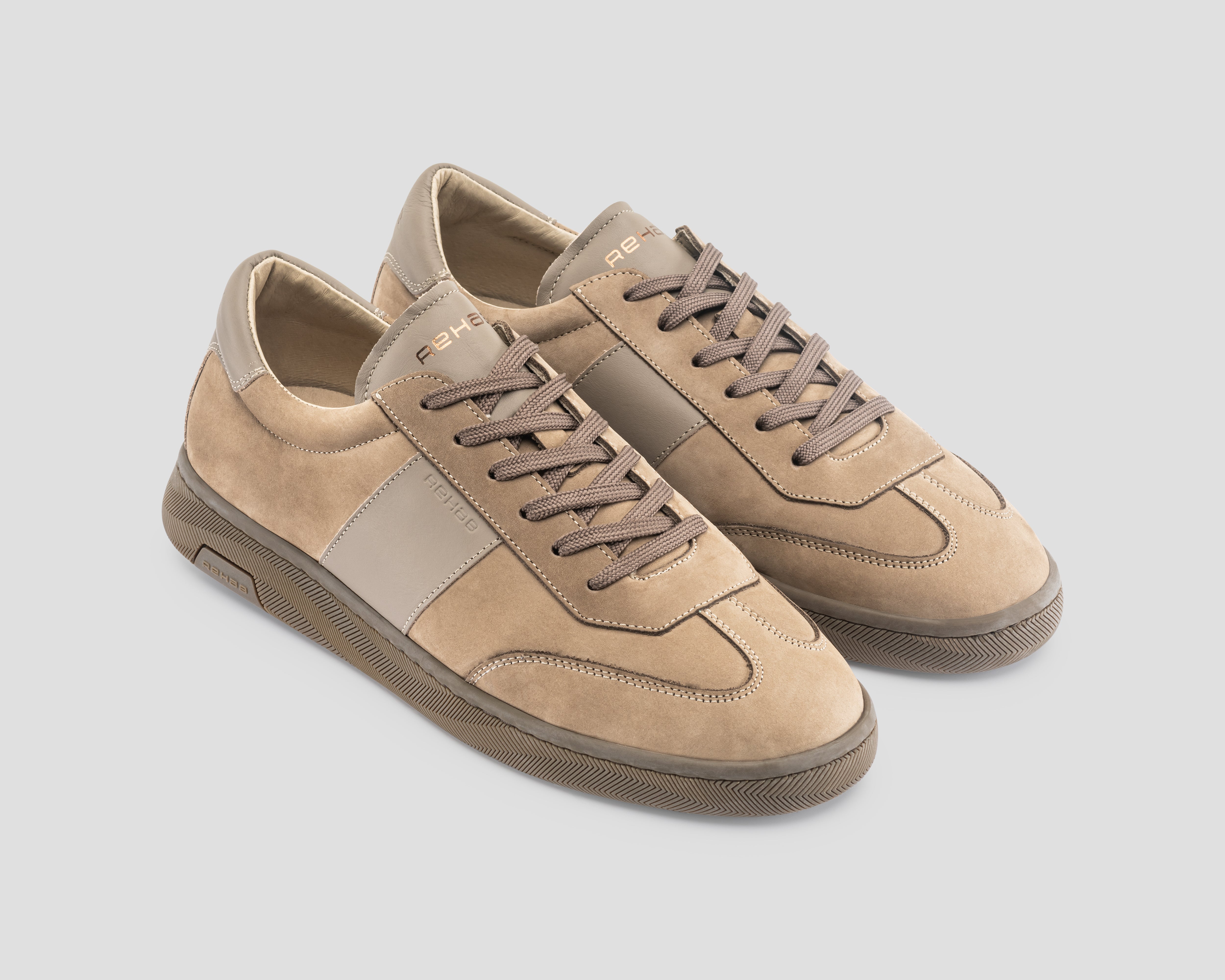 Zack Nub Lthr | Zandkleurige sneaker REHAB Footwear