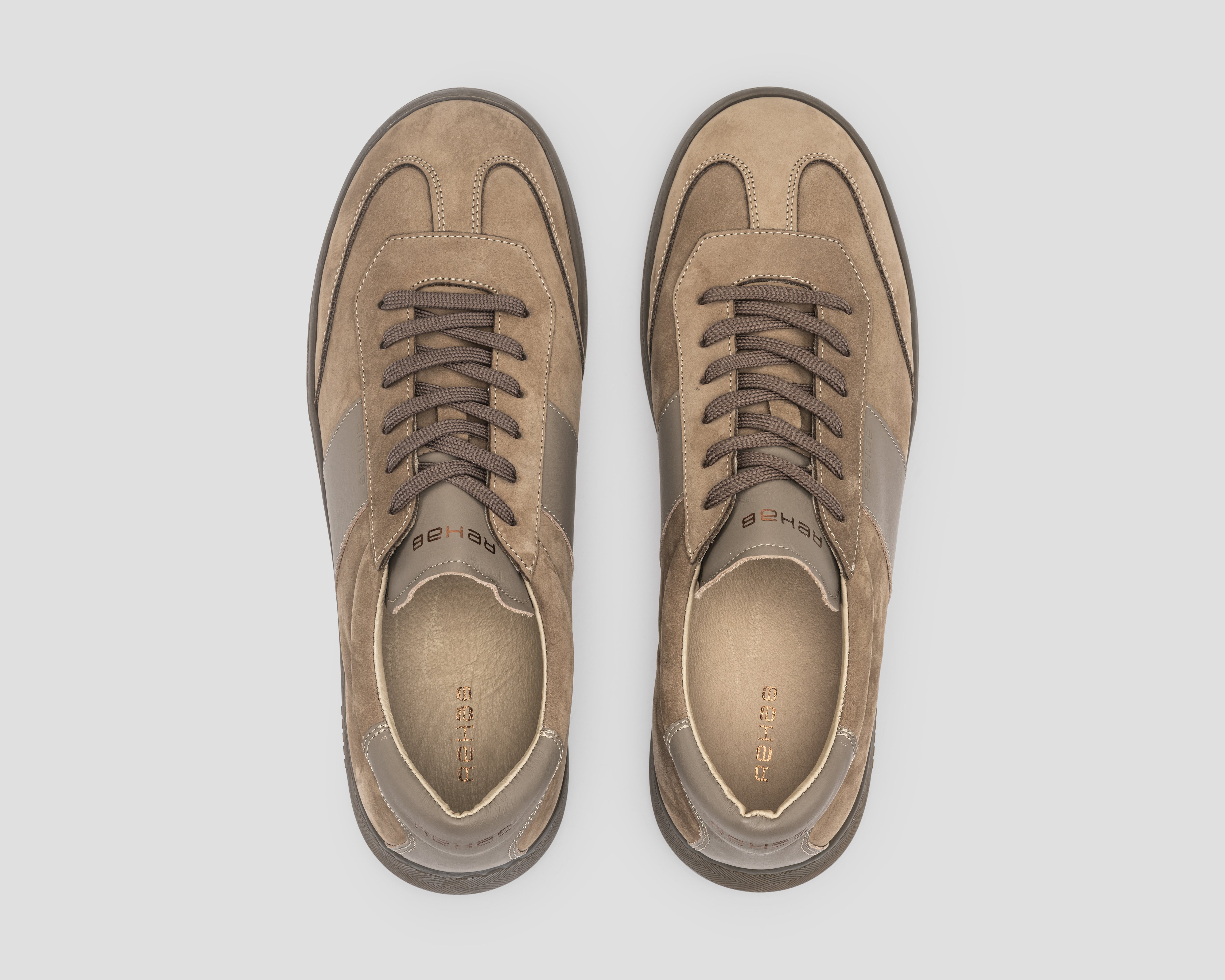 Zack Nub Lthr | Zandkleurige sneaker REHAB Footwear