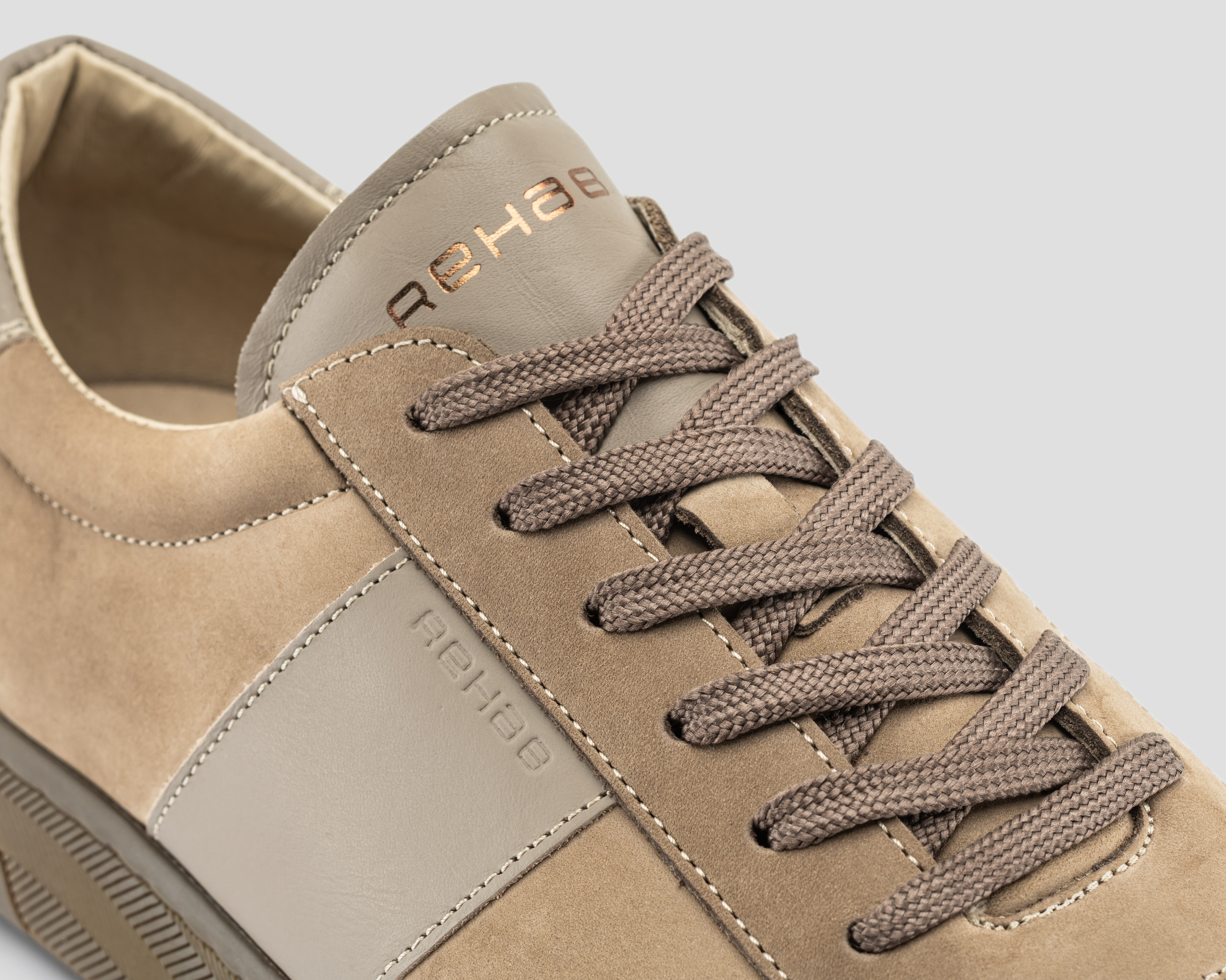 Zack Nub Lthr | Zandkleurige sneaker REHAB Footwear