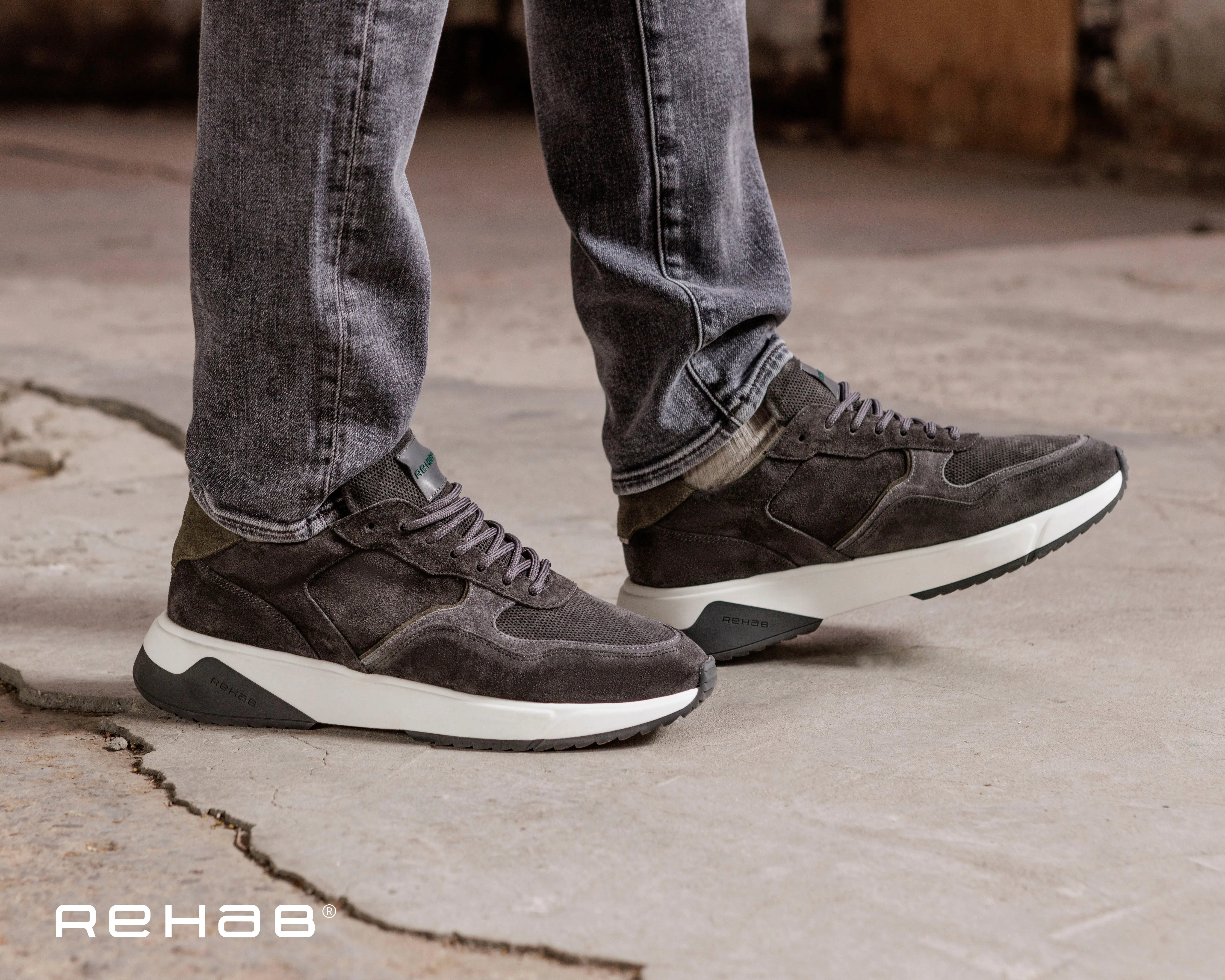 Booster Sue | Grijze sneakers REHAB Footwear