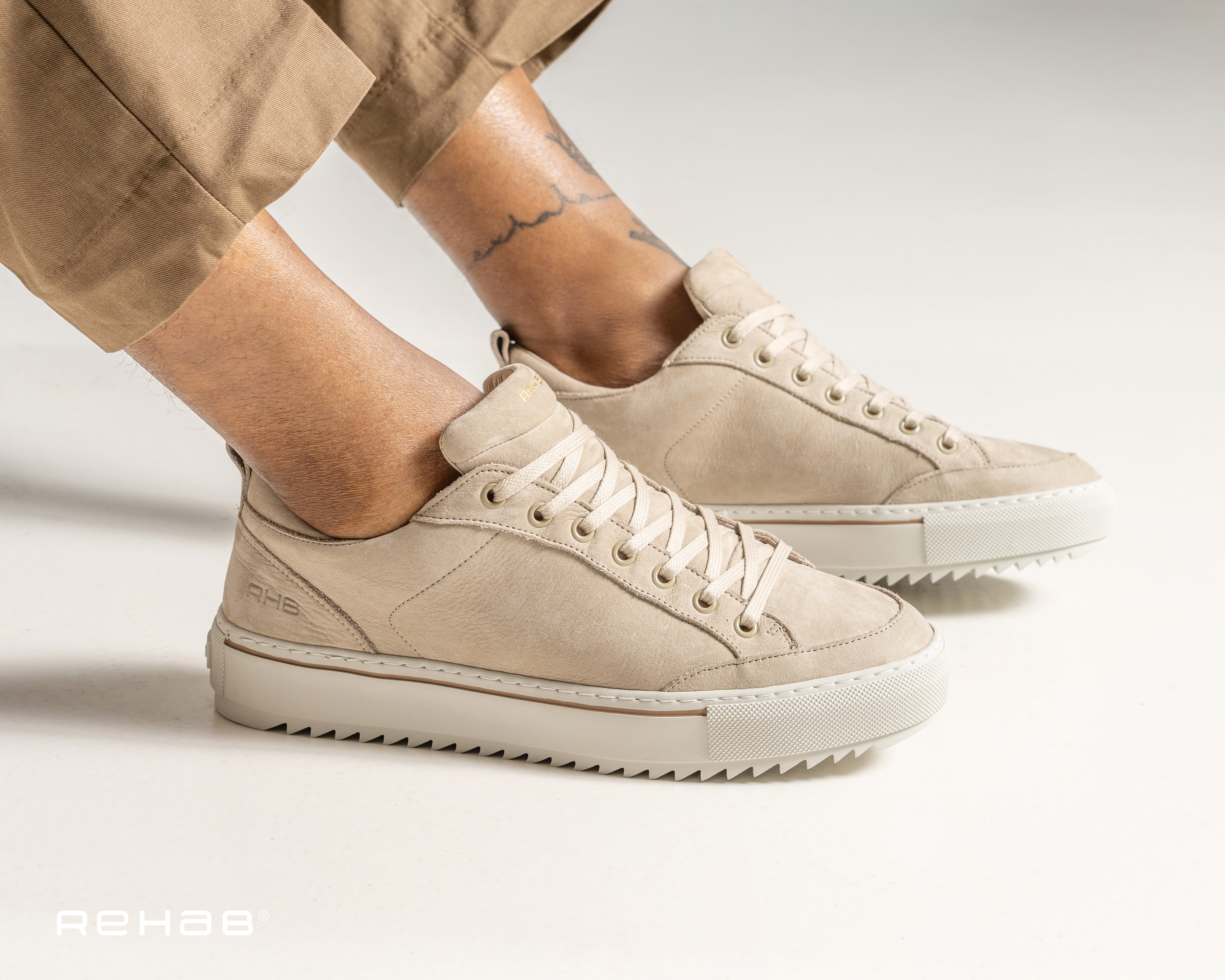 Crash Nub | Zandkleurige sneaker REHAB Footwear