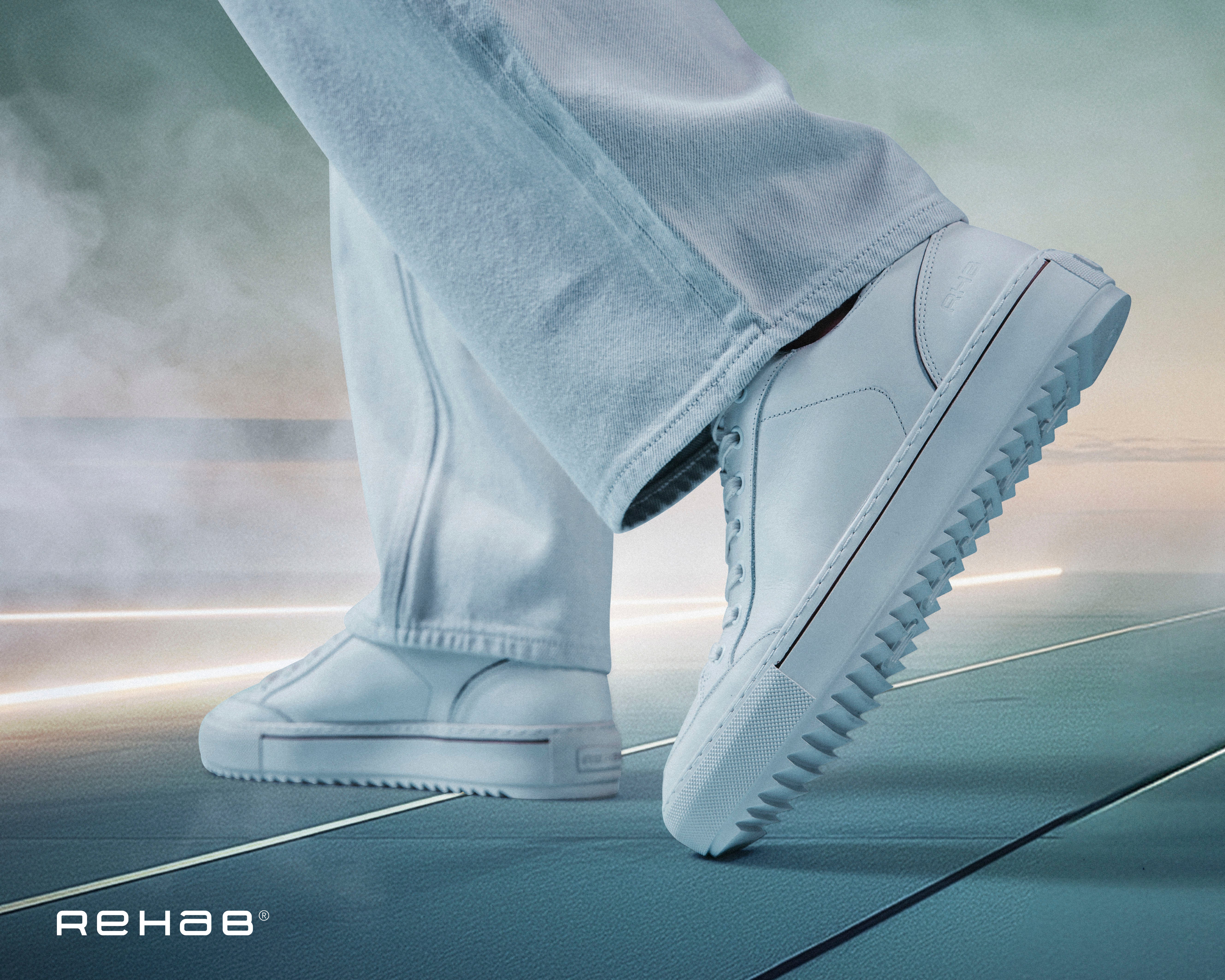 Crash | Wit-khaki sneaker REHAB Footwear