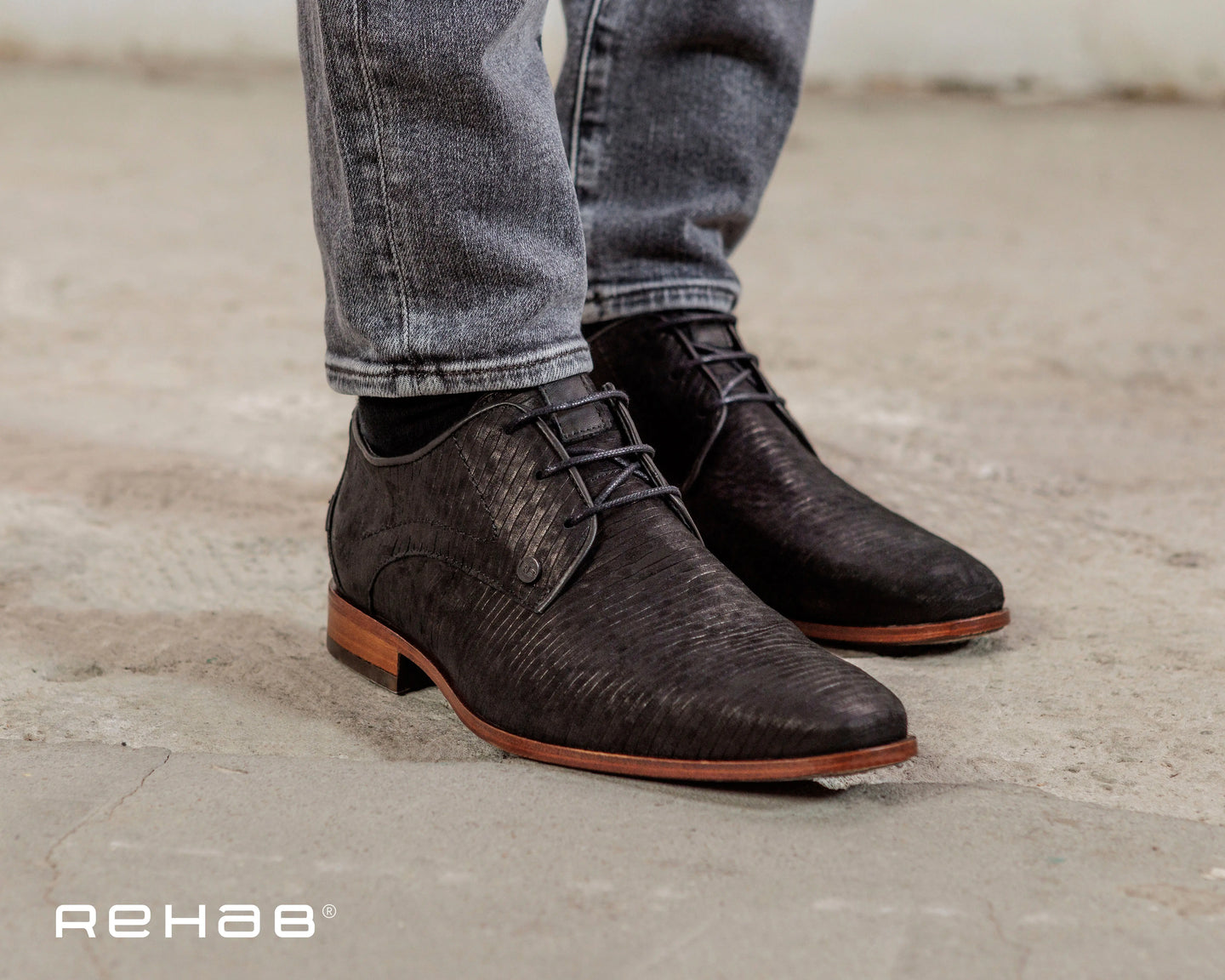 Greg Stones | Zwarte nette schoenen REHAB Footwear