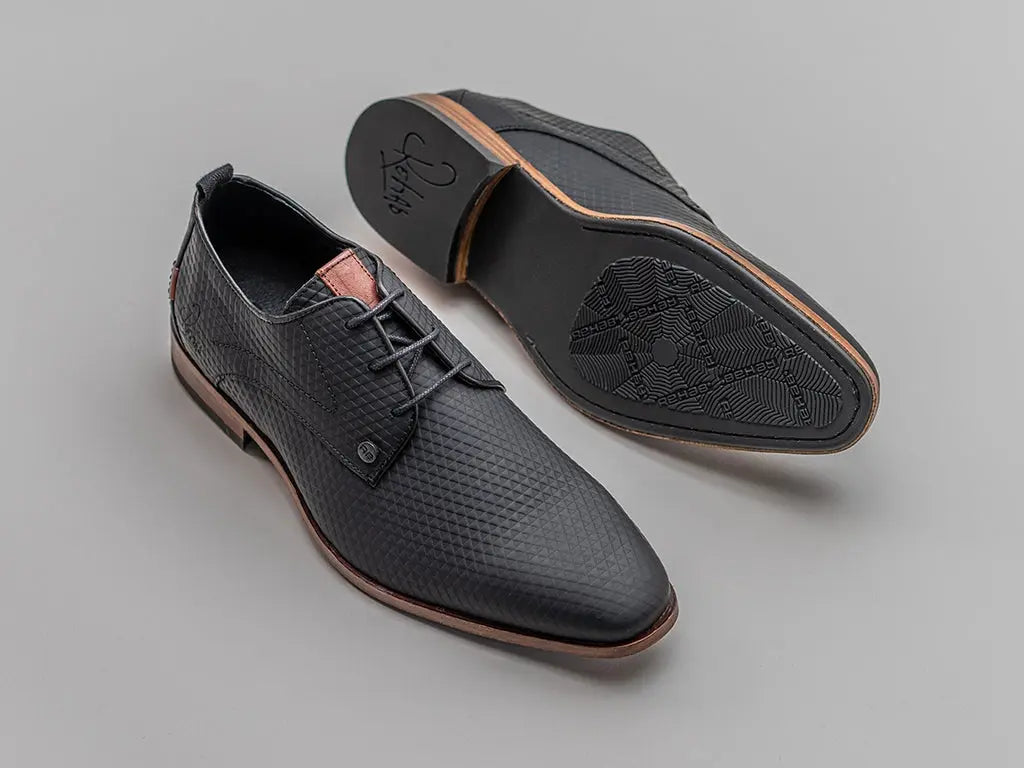 Greg Triangle | Zwarte nette schoenen REHAB Footwear