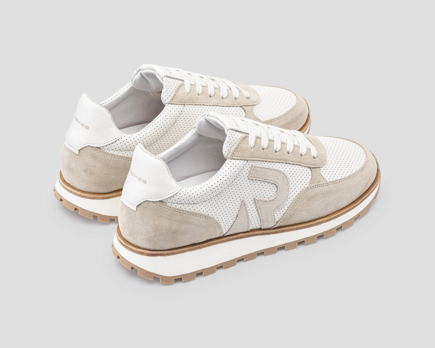 Maddox Lthr | Wit-zand sneaker REHAB Footwear