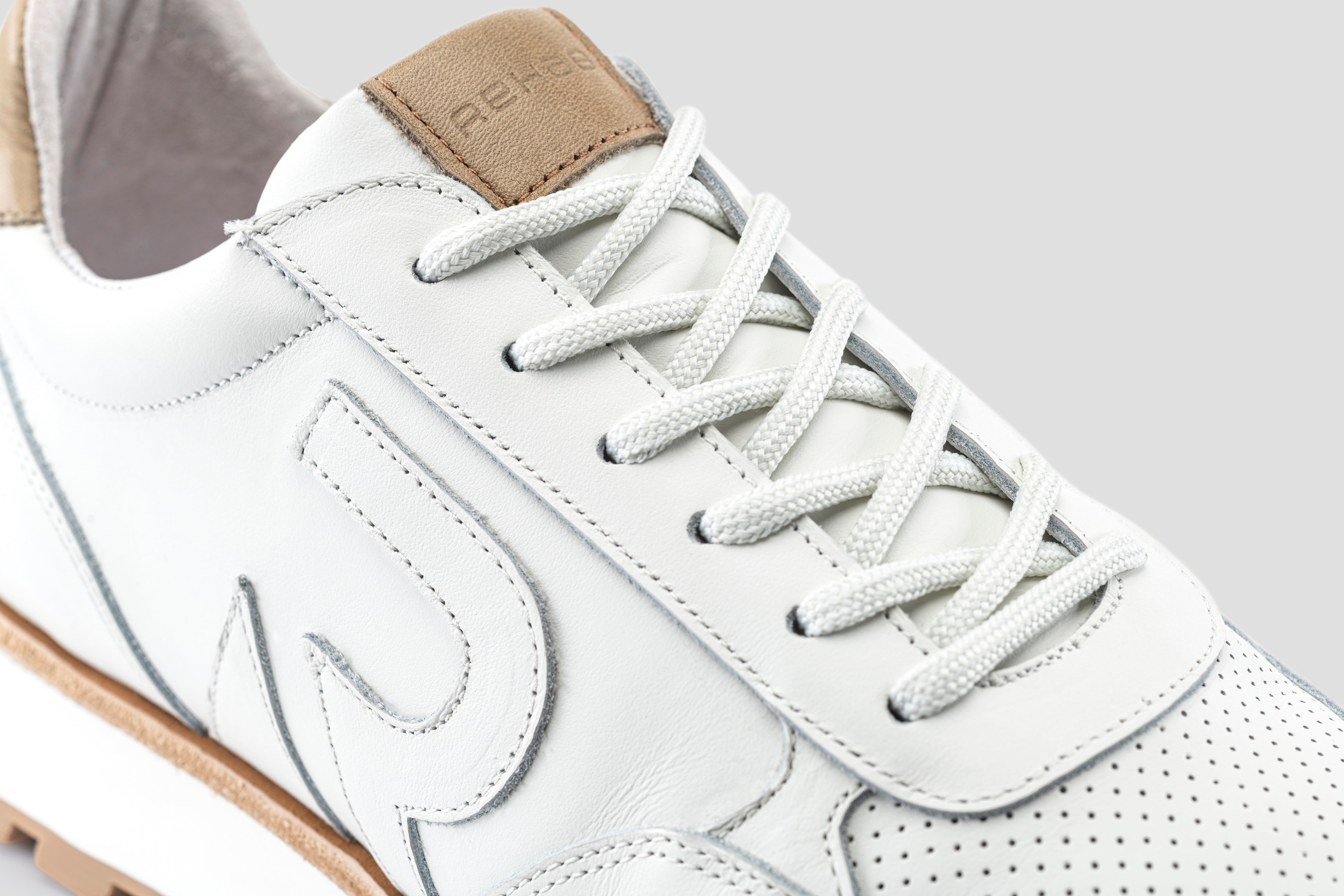Maddox Lthr | Wit-zand sneaker REHAB Footwear