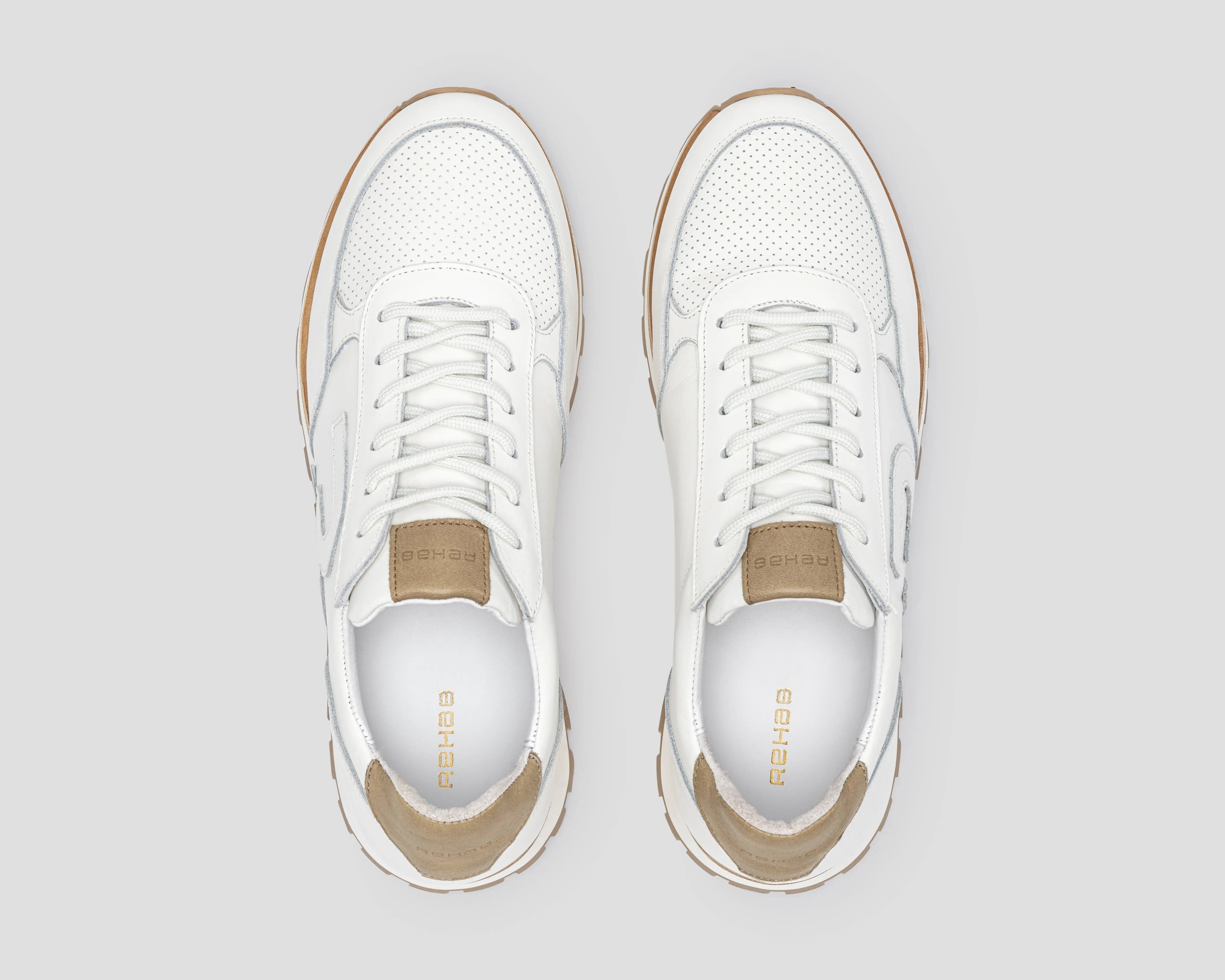 Maddox Lthr | Wit-zand sneaker | REHAB Footwear – Rehab Footwear