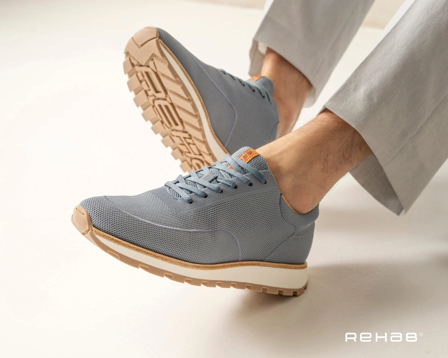 Mason Knit | Lichtblauwe sneaker REHAB Footwear