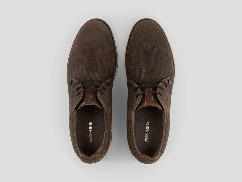 Nolan Square | Donkerbruine veterschoenen REHAB Footwear