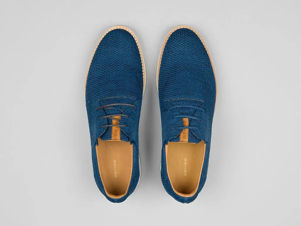 Nolan Knit | Blauwe veterschoen REHAB Footwear
