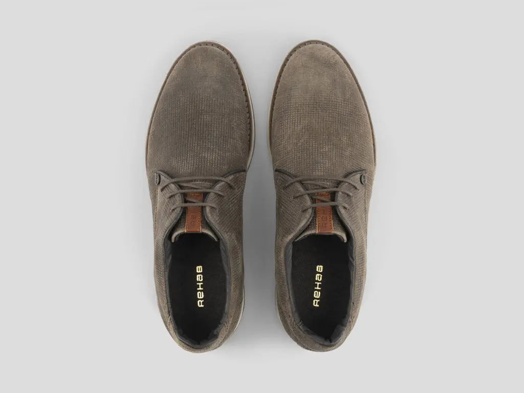 Nolan Square | Donkergrijze veterschoenen REHAB Footwear