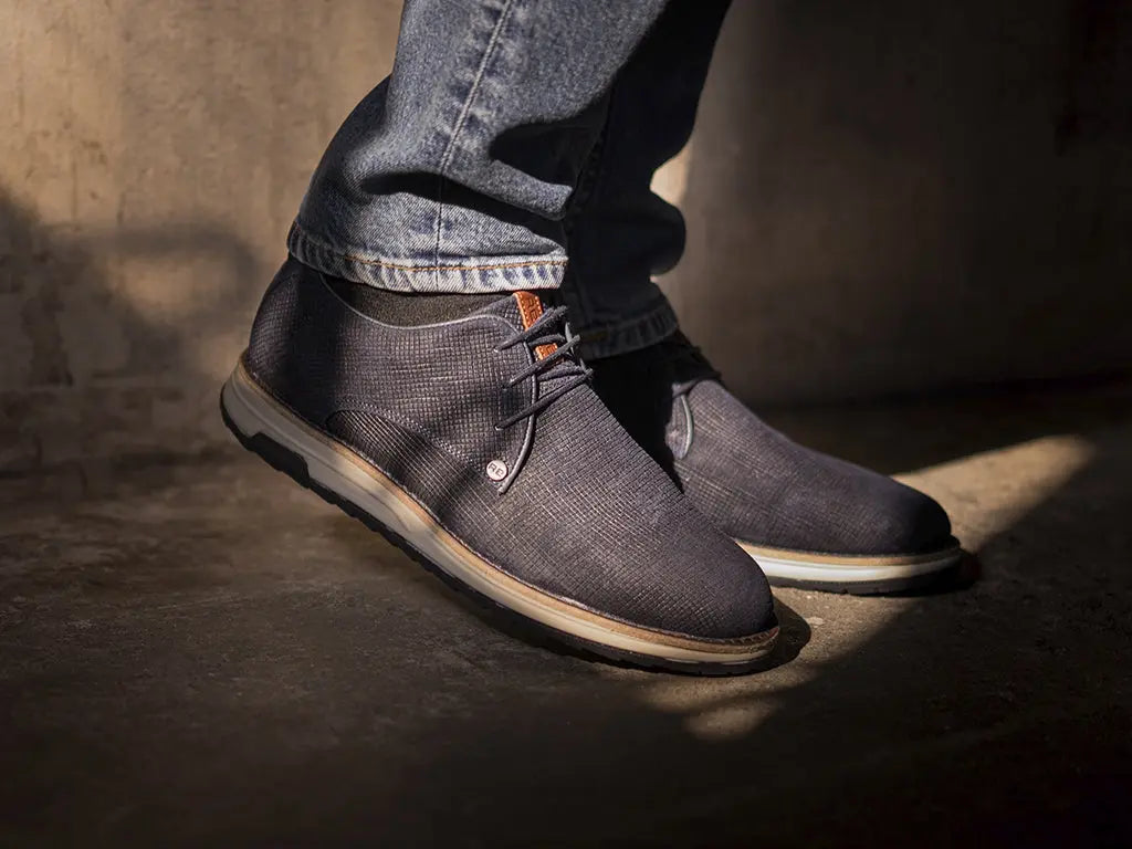 Nolan Square | Donkerblauwe veterschoenen REHAB Footwear