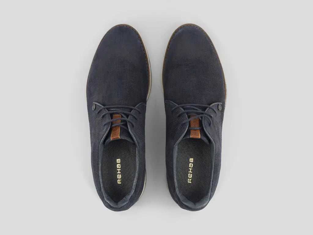 Nolan Square | Donkerblauwe veterschoenen REHAB Footwear