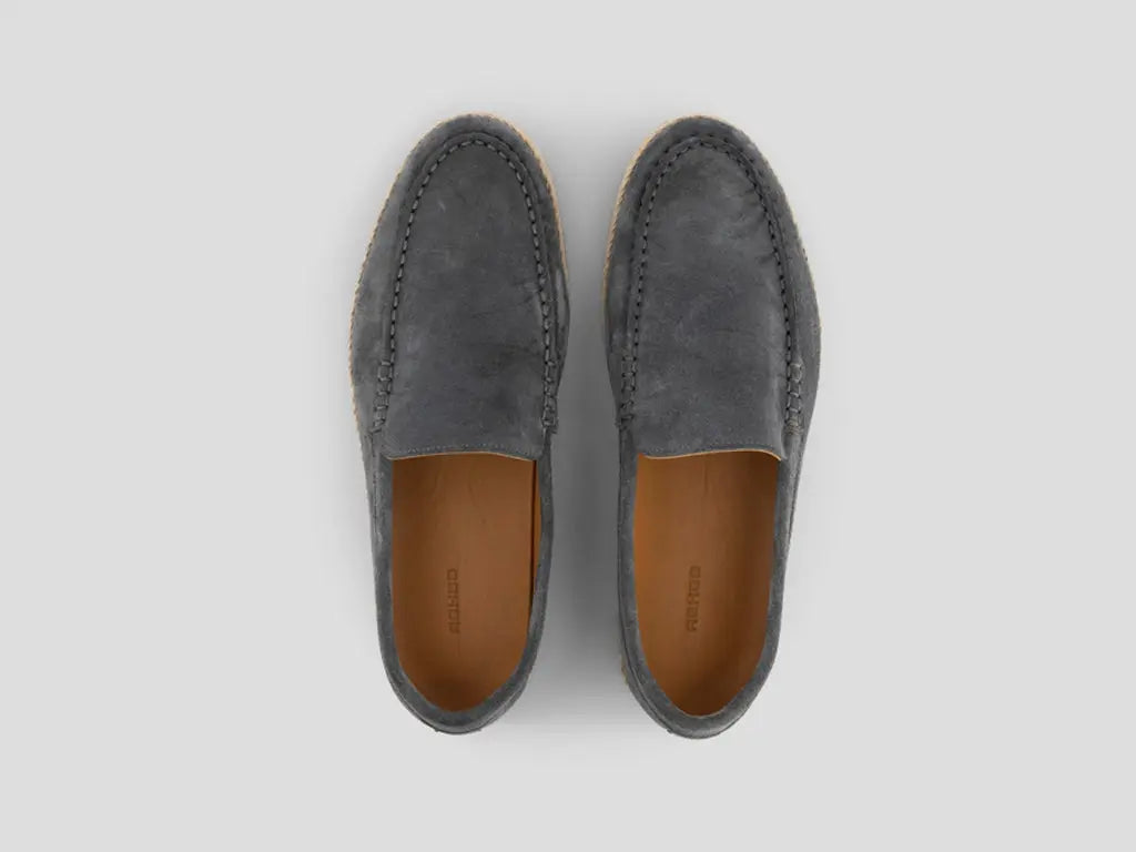Raffaello | Donkergrijze loafers REHAB Footwear