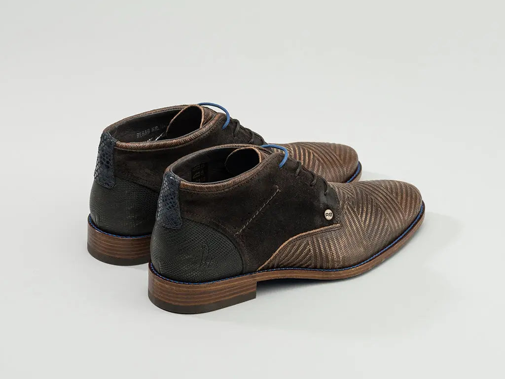 Salvador Zig Zag | Bruine veterschoenen REHAB Footwear