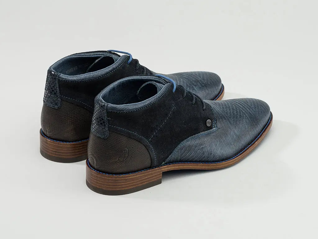 Salvador Zig Zag | Donkerblauwe veterschoenen REHAB Footwear