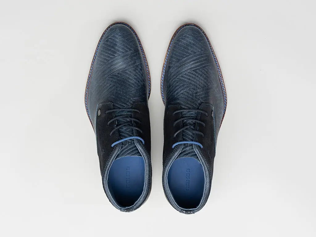 Salvador Zig Zag | Donkerblauwe veterschoenen REHAB Footwear