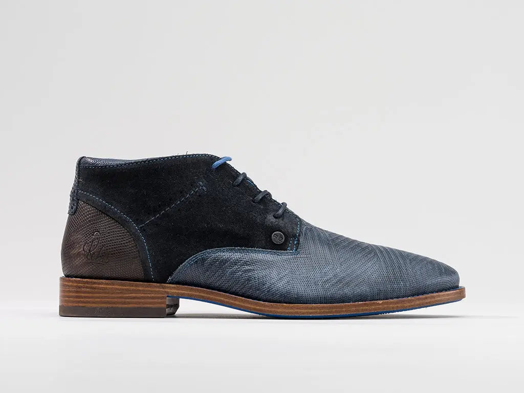Salvador Zig Zag | Donkerblauwe veterschoenen REHAB Footwear