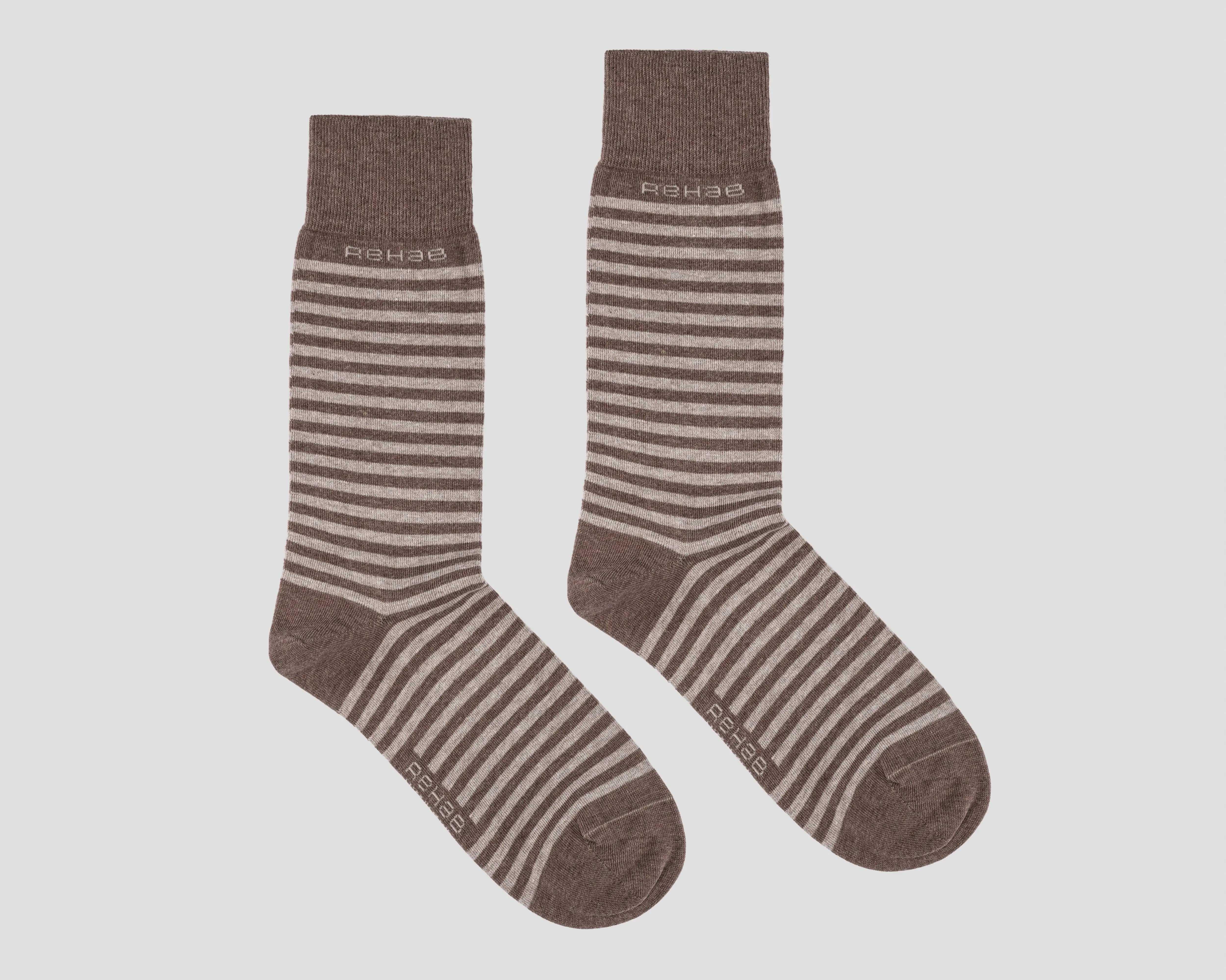 SOCK STRIPES BRWN-SND REHAB Footwear