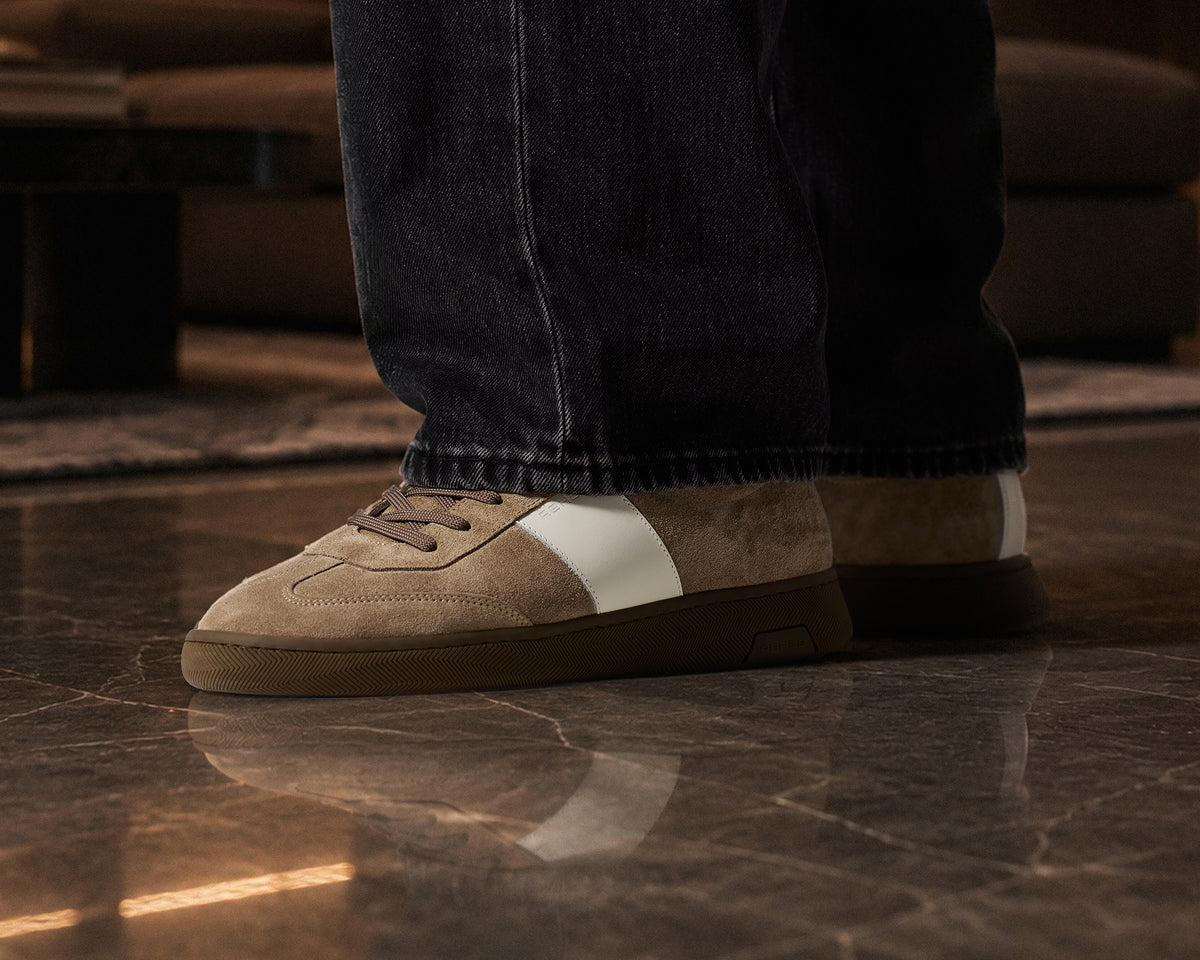 Zack Sue Lthr | Taupekleurige sneaker REHAB Footwear